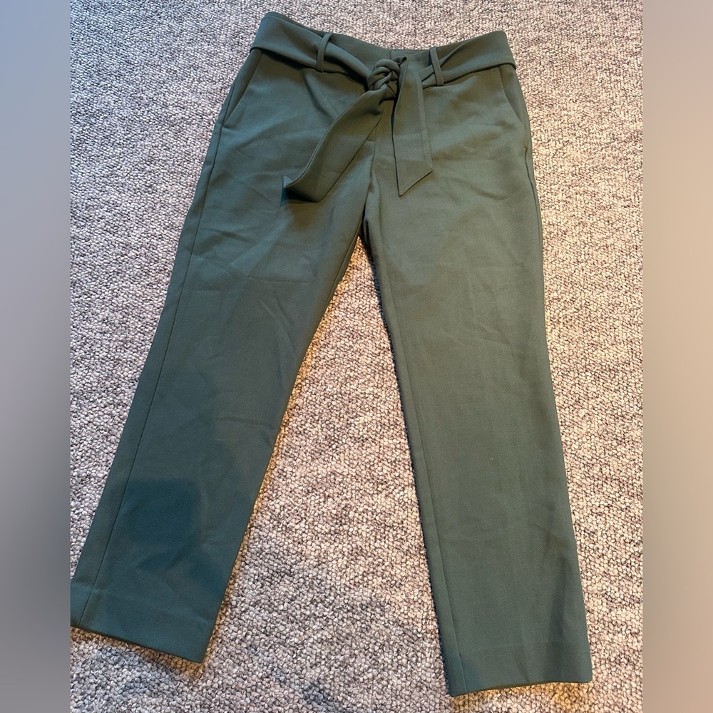 LOFT Green Chinos with Drawstring Waist